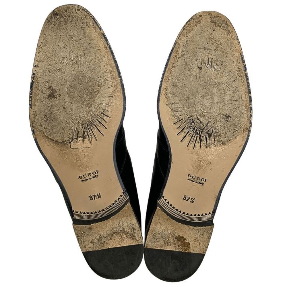 Gucci Interlocking G Logo Perforated Brogue Ankle Boot EU 37.5 US 7.5 Leather - Picture 10 of 11